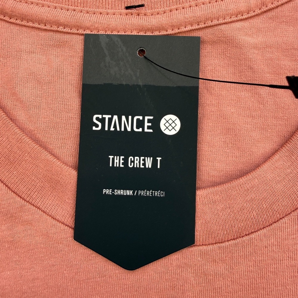 Stance Shirt All Gender Large The Crew Cotton Graphic T Shirt Coral Streetwear - Picture 5 of 5